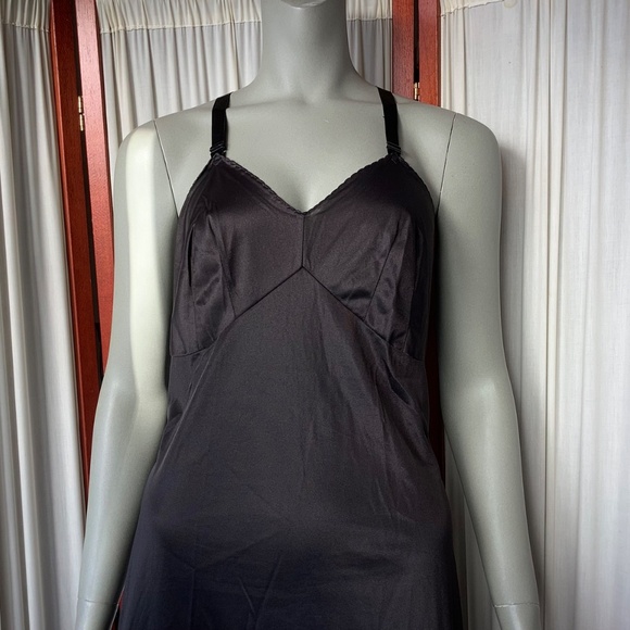 Vintage Wonder Maid Full Slip Lingerie Womens 40 Black Non Cling USA Made - Picture 2 of 8